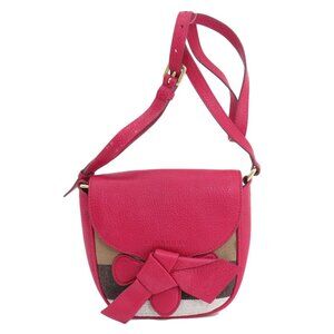 BURBERRY Red Leather Shoulder Bag